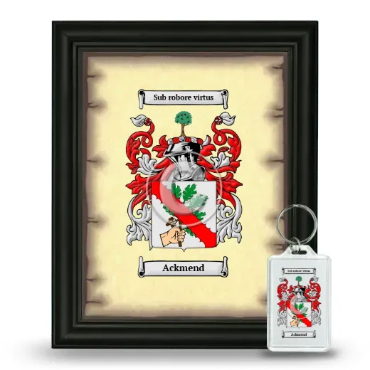 Ackmend Framed Coat of Arms and Keychain - Black