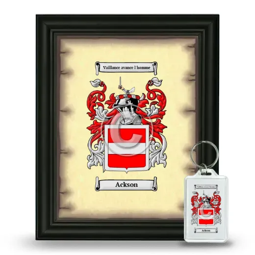 Ackson Framed Coat of Arms and Keychain - Black