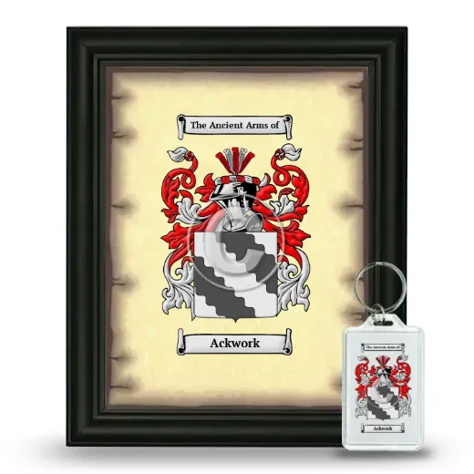 Ackwork Framed Coat of Arms and Keychain - Black
