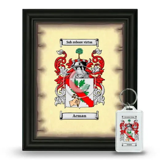 Acman Framed Coat of Arms and Keychain - Black