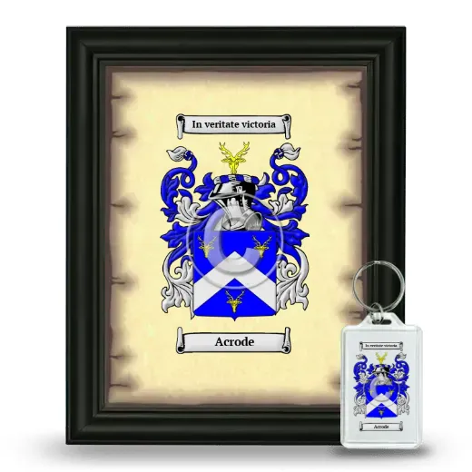 Acrode Framed Coat of Arms and Keychain - Black