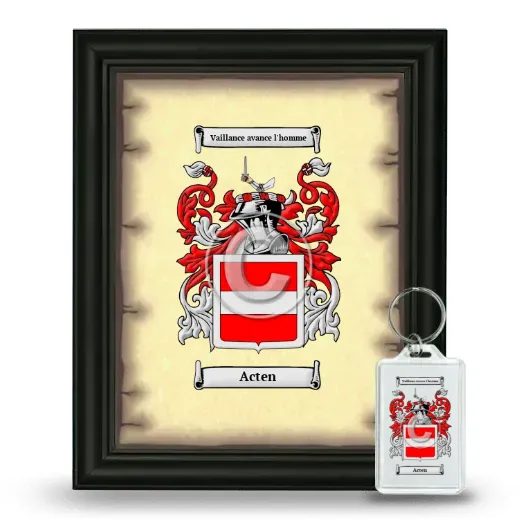 Acten Framed Coat of Arms and Keychain - Black