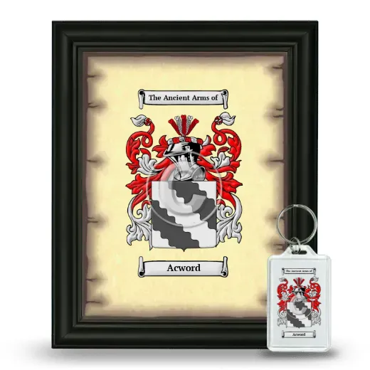 Acword Framed Coat of Arms and Keychain - Black