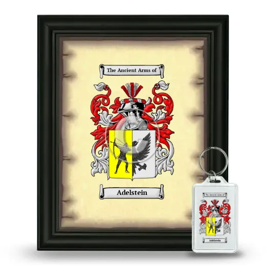 Adelstein Framed Coat of Arms and Keychain - Black