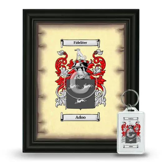 Adoo Framed Coat of Arms and Keychain - Black