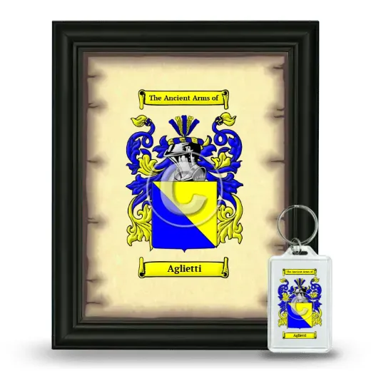 Aglietti Framed Coat of Arms and Keychain - Black