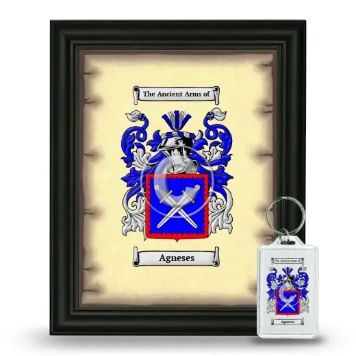 Agneses Framed Coat of Arms and Keychain - Black