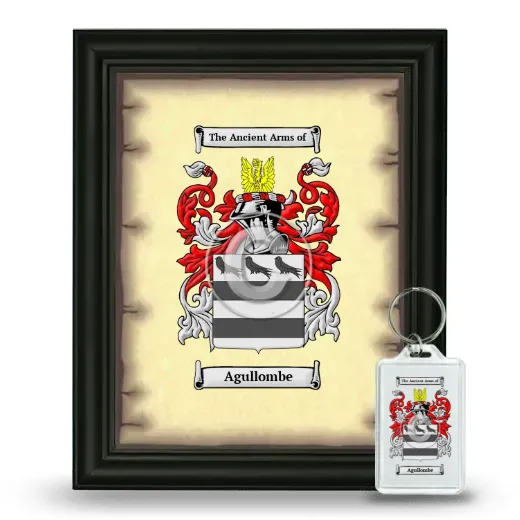 Agullombe Framed Coat of Arms and Keychain - Black
