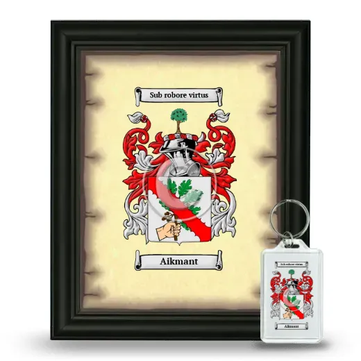 Aikmant Framed Coat of Arms and Keychain - Black