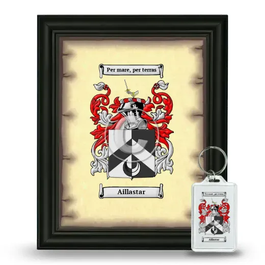 Aillastar Framed Coat of Arms and Keychain - Black