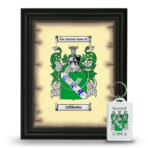 Aillibolm Framed Coat of Arms and Keychain - Black