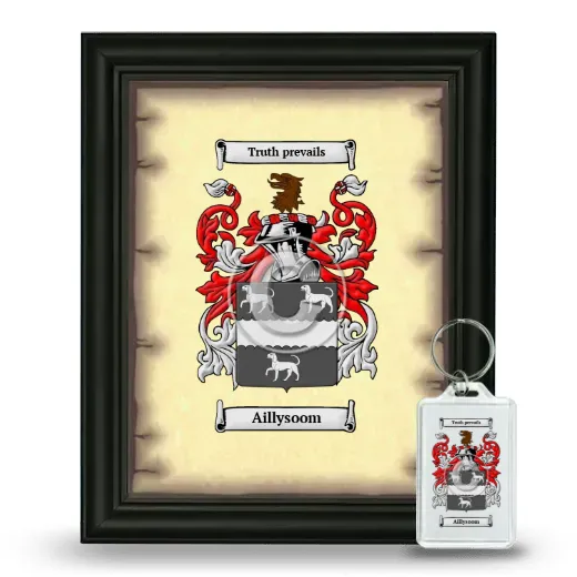 Aillysoom Framed Coat of Arms and Keychain - Black