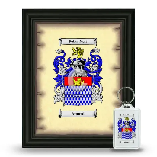 Ainard Framed Coat of Arms and Keychain - Black