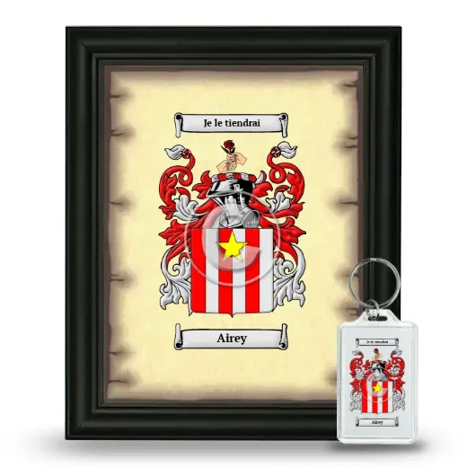 Airey Framed Coat of Arms and Keychain - Black