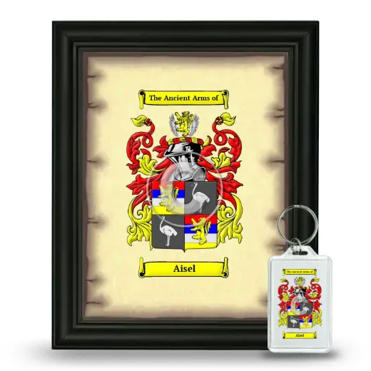 Aisel Framed Coat of Arms and Keychain - Black