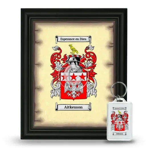 Aitkenson Framed Coat of Arms and Keychain - Black