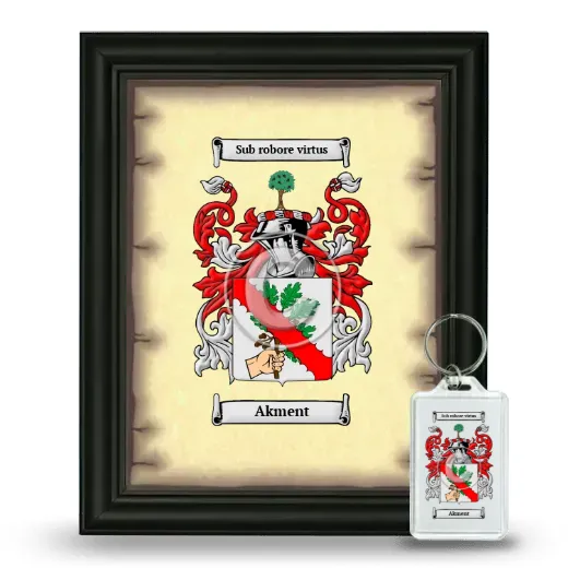 Akment Framed Coat of Arms and Keychain - Black