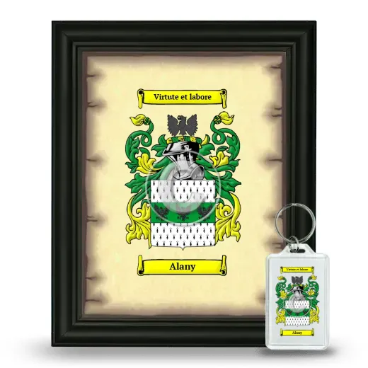 Alany Framed Coat of Arms and Keychain - Black