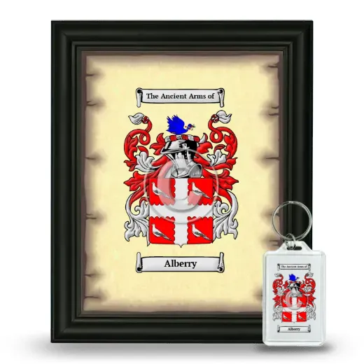 Alberry Framed Coat of Arms and Keychain - Black