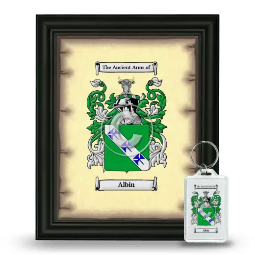 Albin Framed Coat of Arms and Keychain - Black