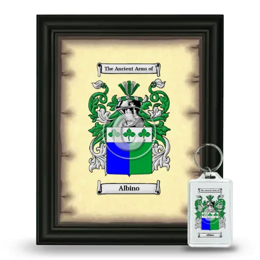 Albino Framed Coat of Arms and Keychain - Black
