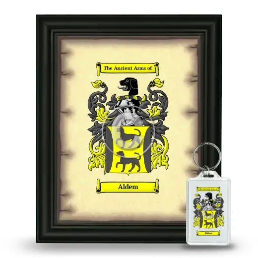 Aldem Framed Coat of Arms and Keychain - Black