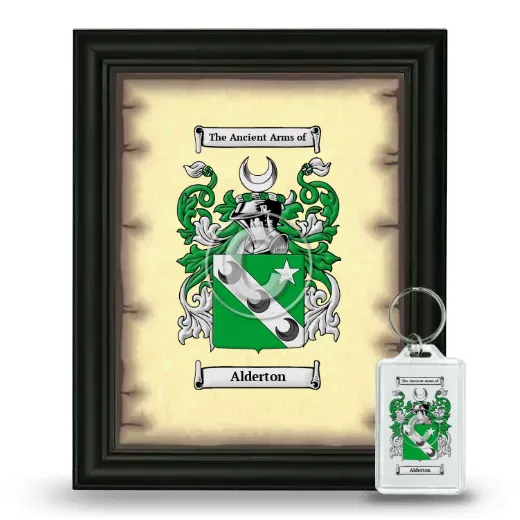 Alderton Framed Coat of Arms and Keychain - Black