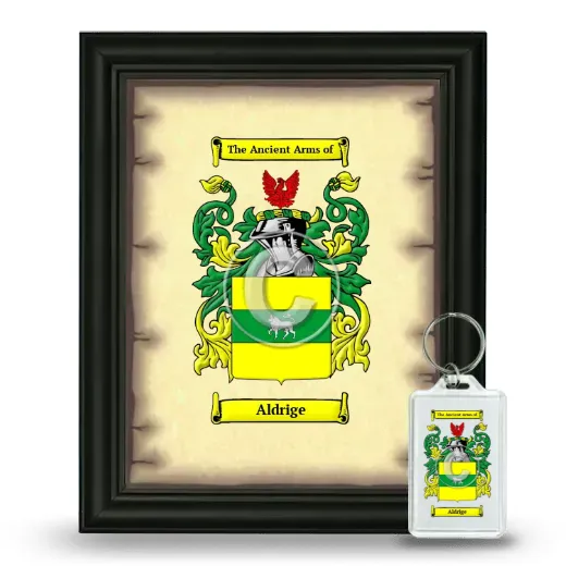 Aldrige Framed Coat of Arms and Keychain - Black