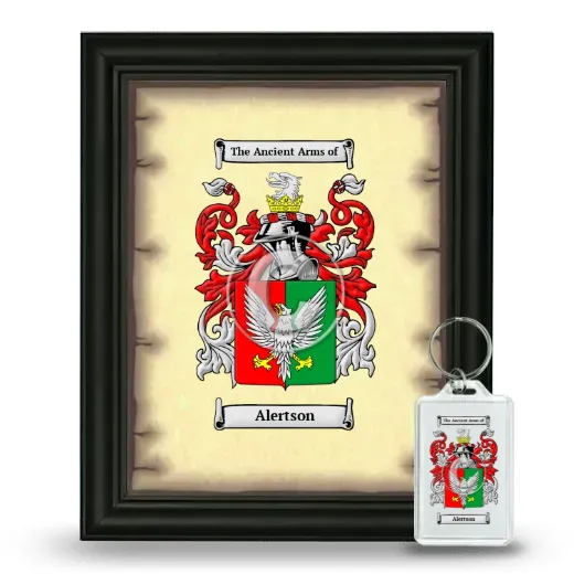 Alertson Framed Coat of Arms and Keychain - Black