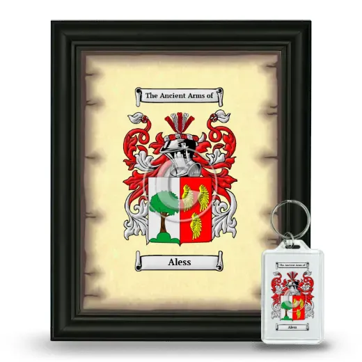Aless Framed Coat of Arms and Keychain - Black