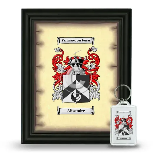 Alisandre Framed Coat of Arms and Keychain - Black