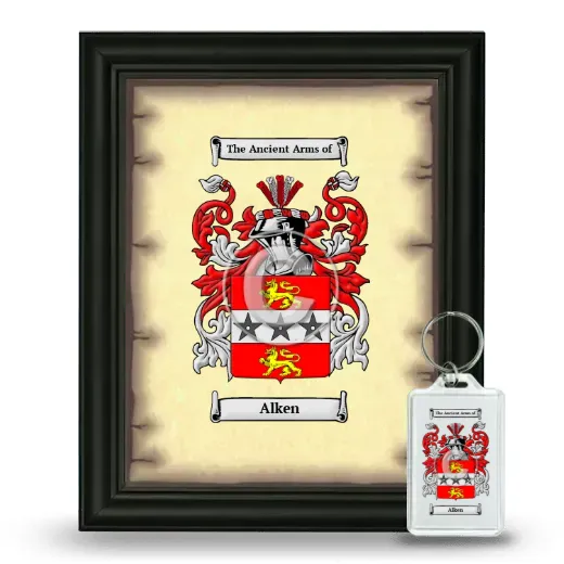 Alken Framed Coat of Arms and Keychain - Black