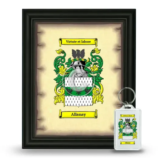 Allanay Framed Coat of Arms and Keychain - Black