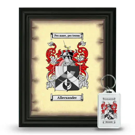 Allecxander Framed Coat of Arms and Keychain - Black