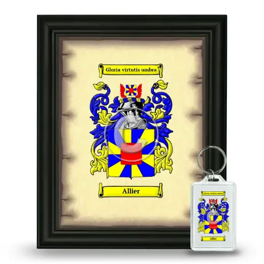 Allier Framed Coat of Arms and Keychain - Black