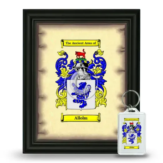 Allolm Framed Coat of Arms and Keychain - Black