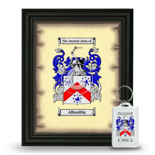 Allswithy Framed Coat of Arms and Keychain - Black