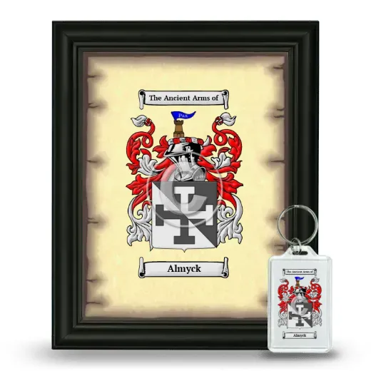 Almyck Framed Coat of Arms and Keychain - Black