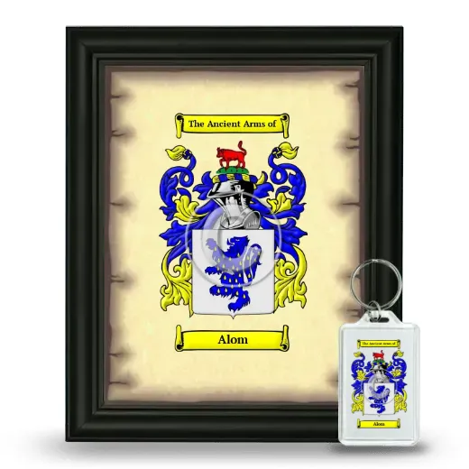 Alom Framed Coat of Arms and Keychain - Black