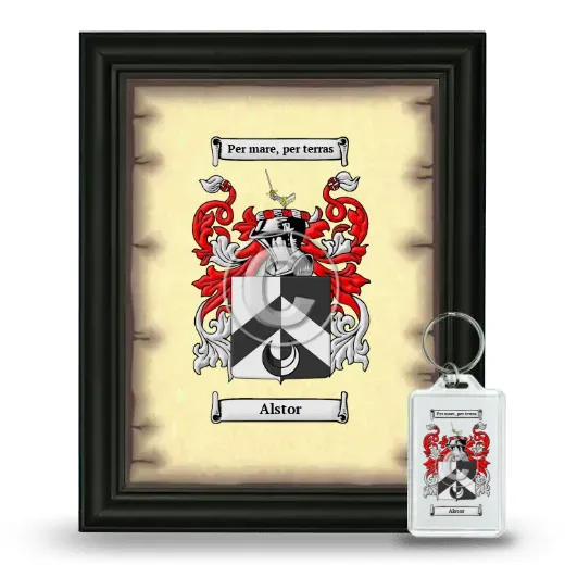 Alstor Framed Coat of Arms and Keychain - Black