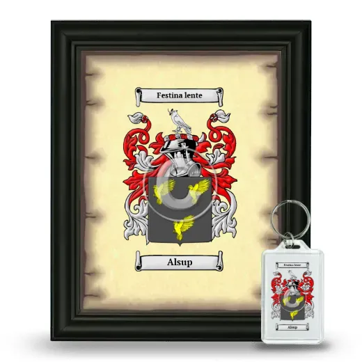 Alsup Framed Coat of Arms and Keychain - Black