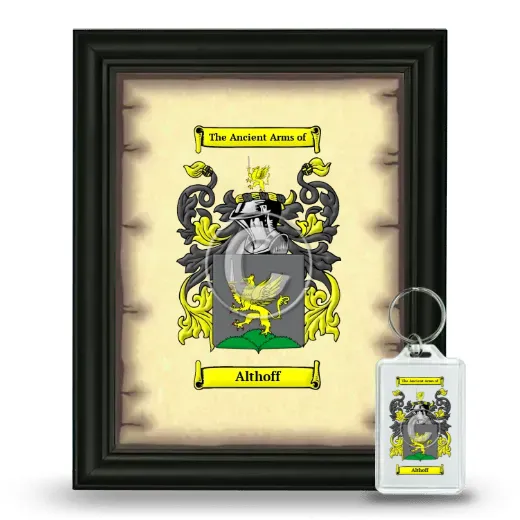 Althoff Framed Coat of Arms and Keychain - Black