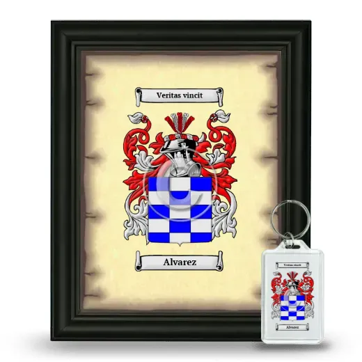 Alvarez Framed Coat of Arms and Keychain - Black