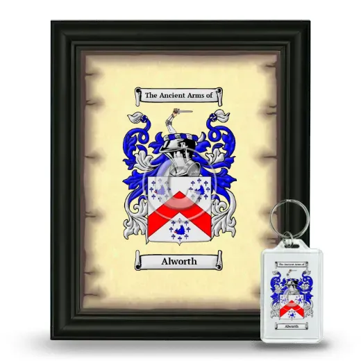 Alworth Framed Coat of Arms and Keychain - Black