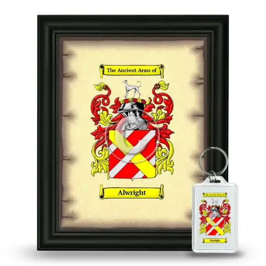 Alwright Framed Coat of Arms and Keychain - Black
