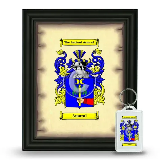 Amaral Framed Coat of Arms and Keychain - Black