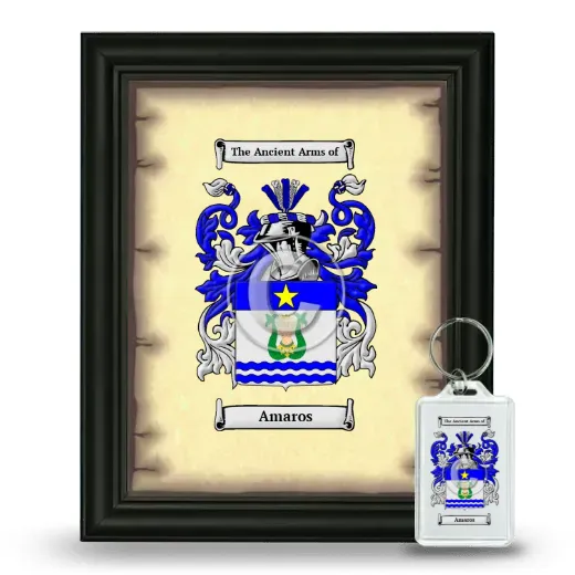 Amaros Framed Coat of Arms and Keychain - Black