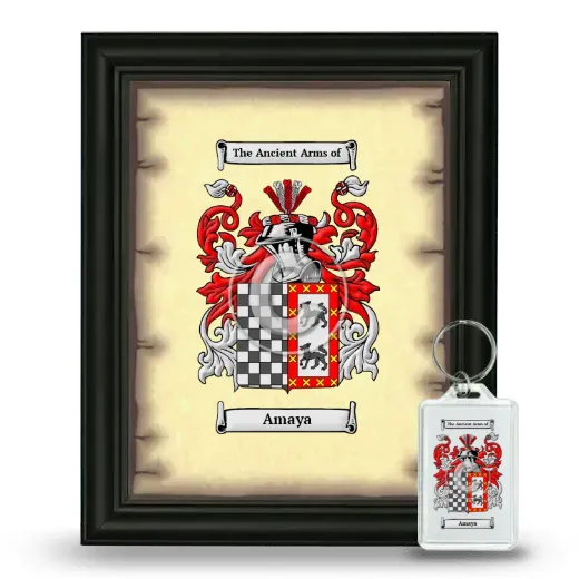 Amaya Framed Coat of Arms and Keychain - Black