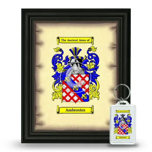Ambrosius Framed Coat of Arms and Keychain - Black