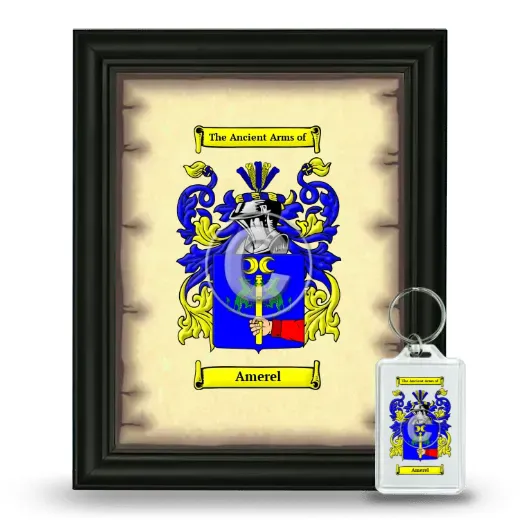 Amerel Framed Coat of Arms and Keychain - Black